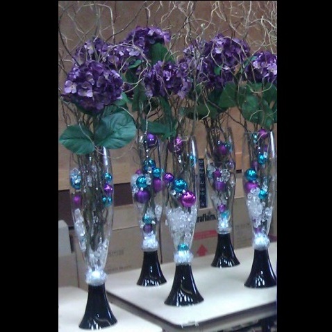 Teal & Purple Centerpieces - Gallery - Teal & Purple centerpieces